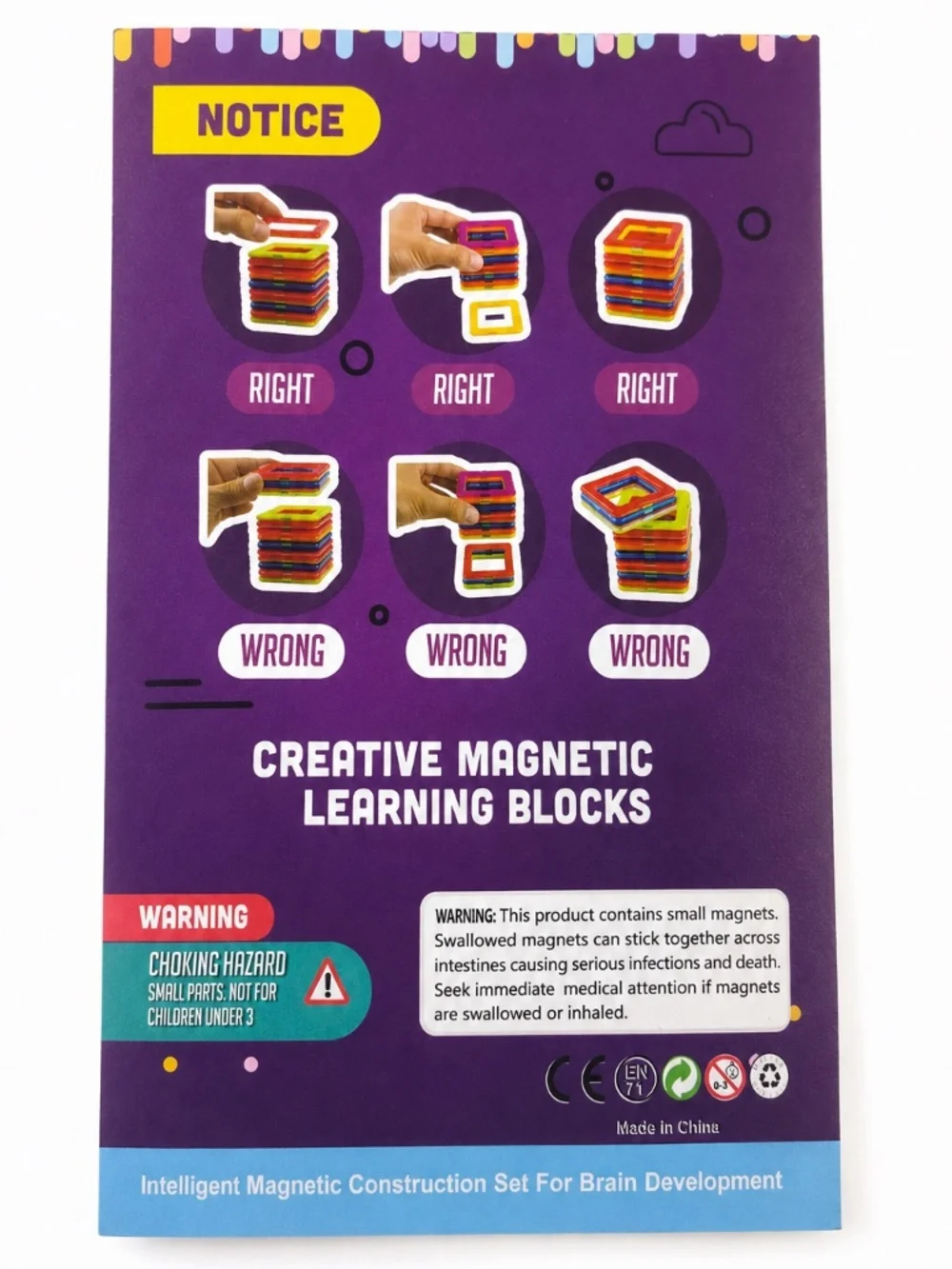 60 Piece Magnetic Building Tiles Set with Storage Box – Ages 3+